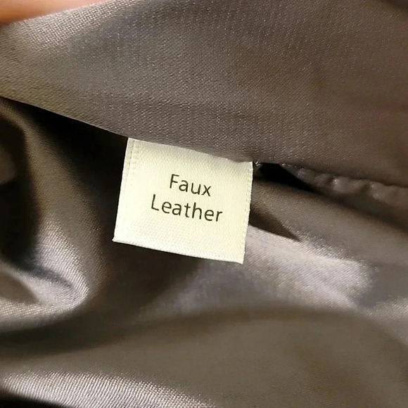 Philosophy Grey Faux Leather Suede Jacket Size Large - Picture 9 of 10